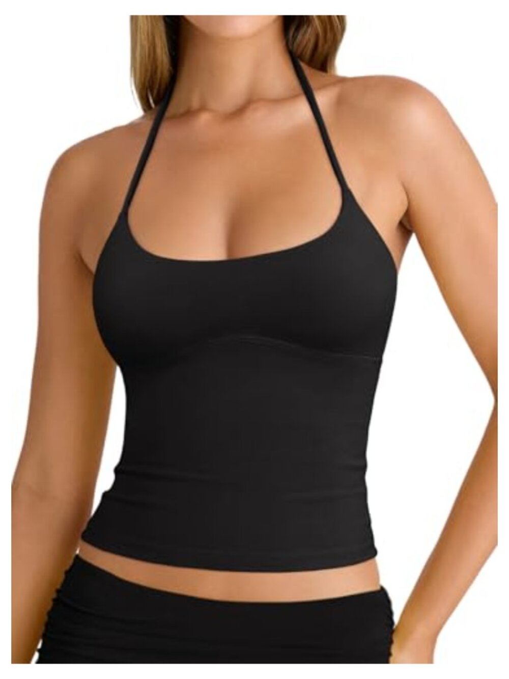Halter Backless Double Lined Tank Top Y2k Trendy Crop Tops